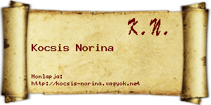 Kocsis Norina névjegykártya