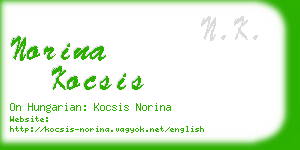 norina kocsis business card